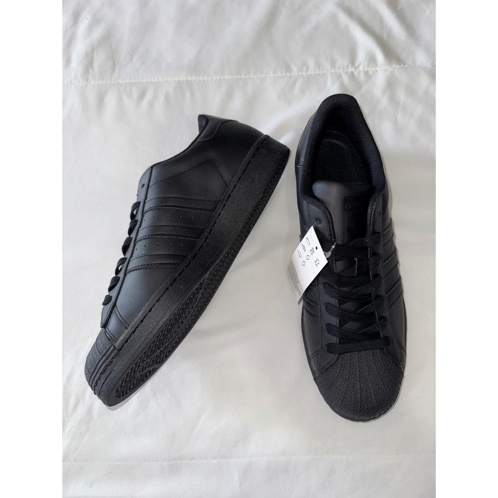 Adidas Superstar Originals Men 12 Triple Black Leather Shell Toe Sneakers EG4957